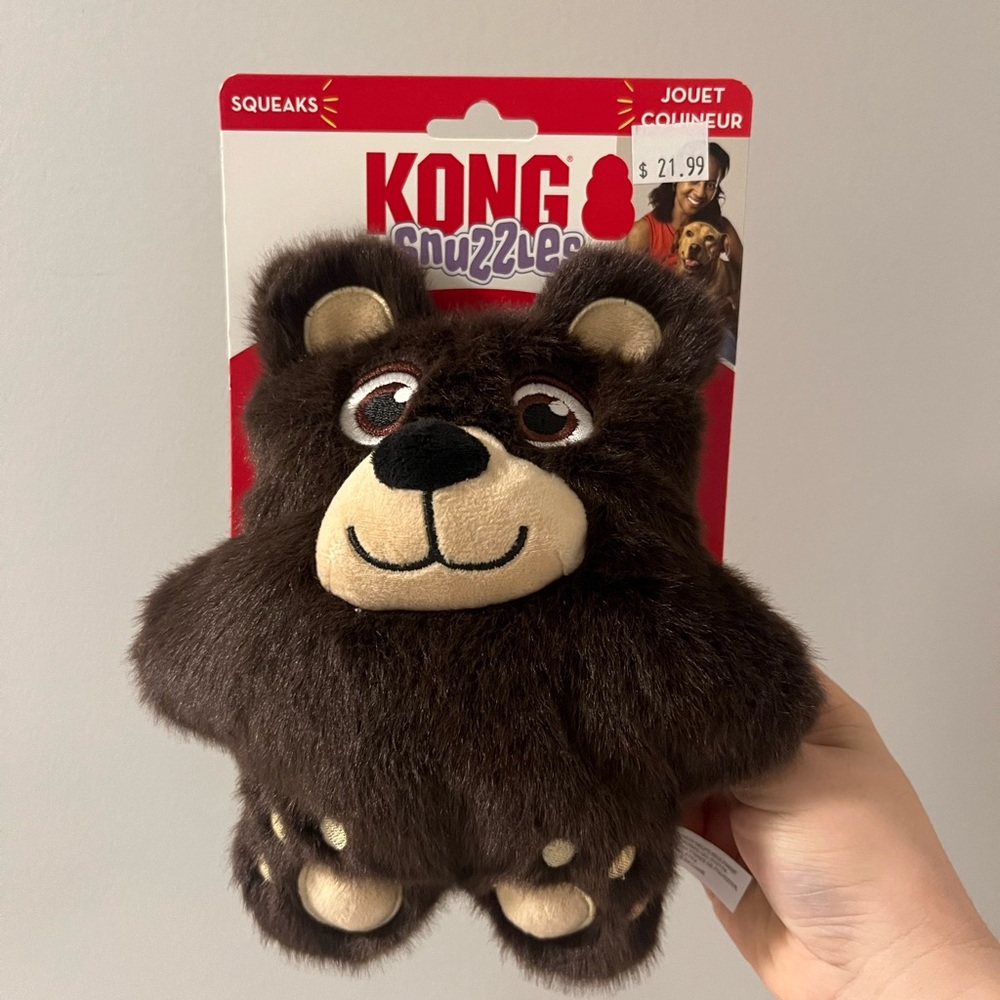 KONG Snuzzles Brown Bear Plush dog Toy Brand new pet toys W tags!